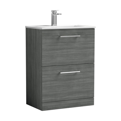 [BFLE533B] Bramshall Contemporary 2 Drawer Floor Standing Vanity Unit, Choice of Size, Colour and Basin - Cutout
