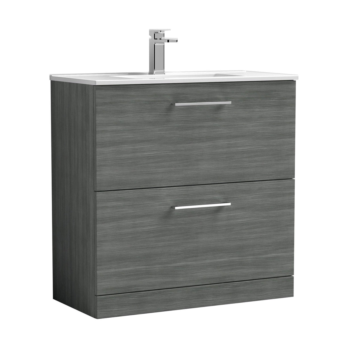 [BFLE535B] Bramshall Contemporary 2 Drawer Floor Standing Vanity Unit, Choice of Size, Colour and Basin - Cutout