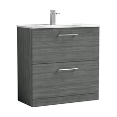 [BFLE535B] Bramshall Contemporary 2 Drawer Floor Standing Vanity Unit, Choice of Size, Colour and Basin - Cutout