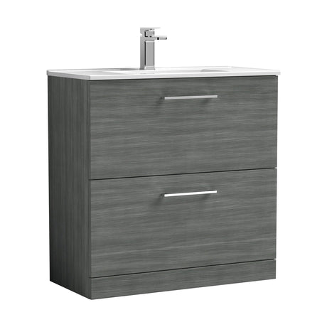 [BFLE535B] Bramshall Contemporary 2 Drawer Floor Standing Vanity Unit, Choice of Size, Colour and Basin - Cutout