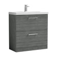 [BFLE535D] Balterley  Modern Bathroom 2 Soft Close Drawer Floor Standing Vanity Unit & Thin-Edge Basin, Anthracite, 800mm - Cutout