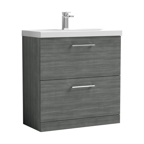 [BFLE535D] Bramshall Contemporary 2 Drawer Floor Standing Vanity Unit, Choice of Size, Colour and Basin - Cutout