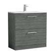 [BFLE535G] Balterley  Modern Bathroom 2 Soft Close Drawer Floor Standing Vanity & Basin, Anthracite, 800mm - Cutout