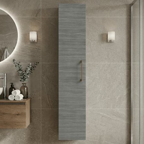 [BFLE561NH019] Bramshall 300mm Wall Hung 1 Door Tall Unit – Choice of Colour and Handle Finish - Silo