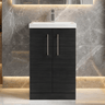 [BFLE601A] Contemporary Floor Standing Vanity Unit with Mid-Edge Basin, Choice of Size - Silo