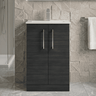 [BFLE601B] Bramshall Contemporary 2 Soft Close Doors Floor Standing Vanity Basin Unit, Choice of Size/Basin Type/Colour - Silo