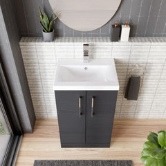 [BFLE603A] Contemporary Floor Standing Vanity Unit with Mid-Edge Basin, Choice of Size - Lifestyle 2