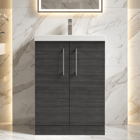 [BFLE603A] Contemporary Floor Standing Vanity Unit with Mid-Edge Basin, Choice of Size - Silo