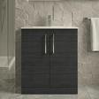 [BFLE605B] Balterley Level Modern Bathroom 2 Soft Close Door Floor Standing Vanity Unit & Basin, Charcoal Black, 800mm - Silo