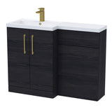 Bathroom Vanity Unit with Basin & WC Unit, Left Hand, 1100mm x 390mm - Choice of Colour