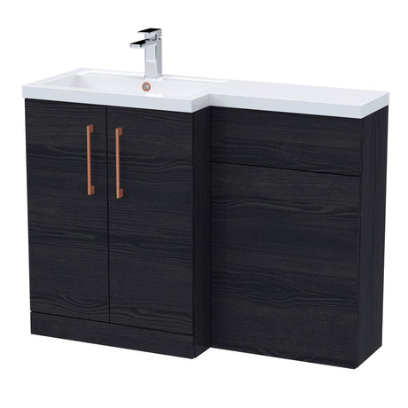 Bathroom Vanity Unit with Basin & WC Unit, Left Hand, 1100mm x 390mm - Choice of Colour