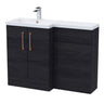Bathroom Vanity Unit with Basin & WC Unit, Left Hand, 1100mm x 390mm - Choice of Colour