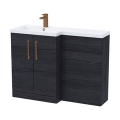 [BFLE611LH1516] Bramshall Combination Vanity Unit with Basin & WC, Left Hand, 1100mm x 390mm - Choice of Colour and Handle Finish - Cutout