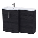 Bathroom Vanity Unit with Basin & WC Unit, Left Hand, 1100mm x 390mm - Choice of Colour