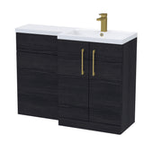 Bathroom Vanity Unit with Basin & WC, Right Hand, 1100mm x 390mm - Choice of Colour