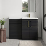 Bramshall Combination Vanity Unit with Basin & WC, Right Hand, 1100mm x 390mm - Choice of Colour and Handle Finish