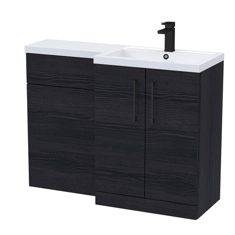 Bathroom Vanity Unit with Basin & WC, Right Hand, 1100mm x 390mm - Choice of Colour