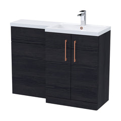 [BFLE611RH019] Bramshall Combination Vanity Unit with Basin & WC, Right Hand, 1100mm x 390mm - Choice of Colour and Handle Finish - Cutout