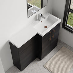 [BFLE611RH019] Bramshall Combination Vanity Unit with Basin & WC, Right Hand, 1100mm x 390mm - Choice of Colour and Handle Finish - Lifestyle 2