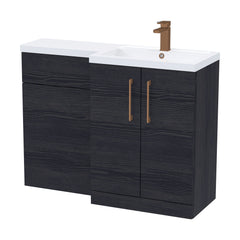 [BFLE611RH1516] Bramshall Combination Vanity Unit with Basin & WC, Right Hand, 1100mm x 390mm - Choice of Colour and Handle Finish - Cutout