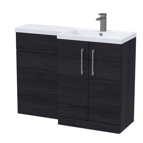 Bathroom Vanity Unit with Basin & WC, Right Hand, 1100mm x 390mm - Choice of Colour