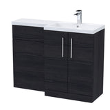 Bramshall Combination Vanity Unit with Basin & WC, Right Hand, 1100mm x 390mm - Choice of Colour and Handle Finish
