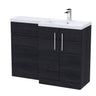 Bramshall Combination Vanity Unit with Basin & WC, Right Hand, 1100mm x 390mm - Choice of Colour and Handle Finish