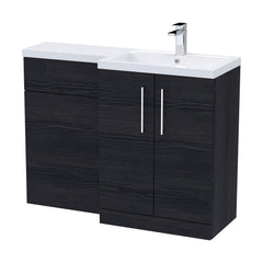 [BFLE611R] Bramshall Combination Vanity Unit with Basin & WC, Right Hand, 1100mm x 390mm - Choice of Colour and Handle Finish - Cutout