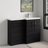 Bramshall Combination Vanity Unit with Basin & WC, Right Hand, 1100mm x 390mm - Choice of Colour and Handle Finish