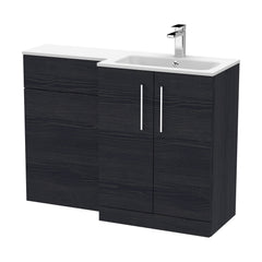 [BFLE612R] Bramshall Contemporary 2 Door Right-Hand Floor Standing Combination Unit with Stone Basin, Charcoal Black, 1100mm - Cutout