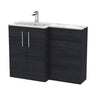 [BFLE613L] Bramshall Contemporary 2 Door Floor Standing Combination Unit with Stone Basin, 1100mm, Choice of Orientation and Colour - Cutout