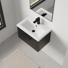 [BFLE622AH018] Bramshall Wall Hung 1 Drawer Vanity Unit with Mid-Edge Ceramic Basin 600mm - Lifestyle 2