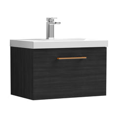 [BFLE622AH019] Bramshall Wall Hung 1 Drawer Vanity Unit with Mid-Edge Ceramic Basin - Choice of Colour, Handle Finish and Size - Cutout