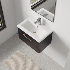 [BFLE622AH019] Bramshall Wall Hung 1 Drawer Vanity Unit with Mid-Edge Ceramic Basin 600mm - Lifestyle 2