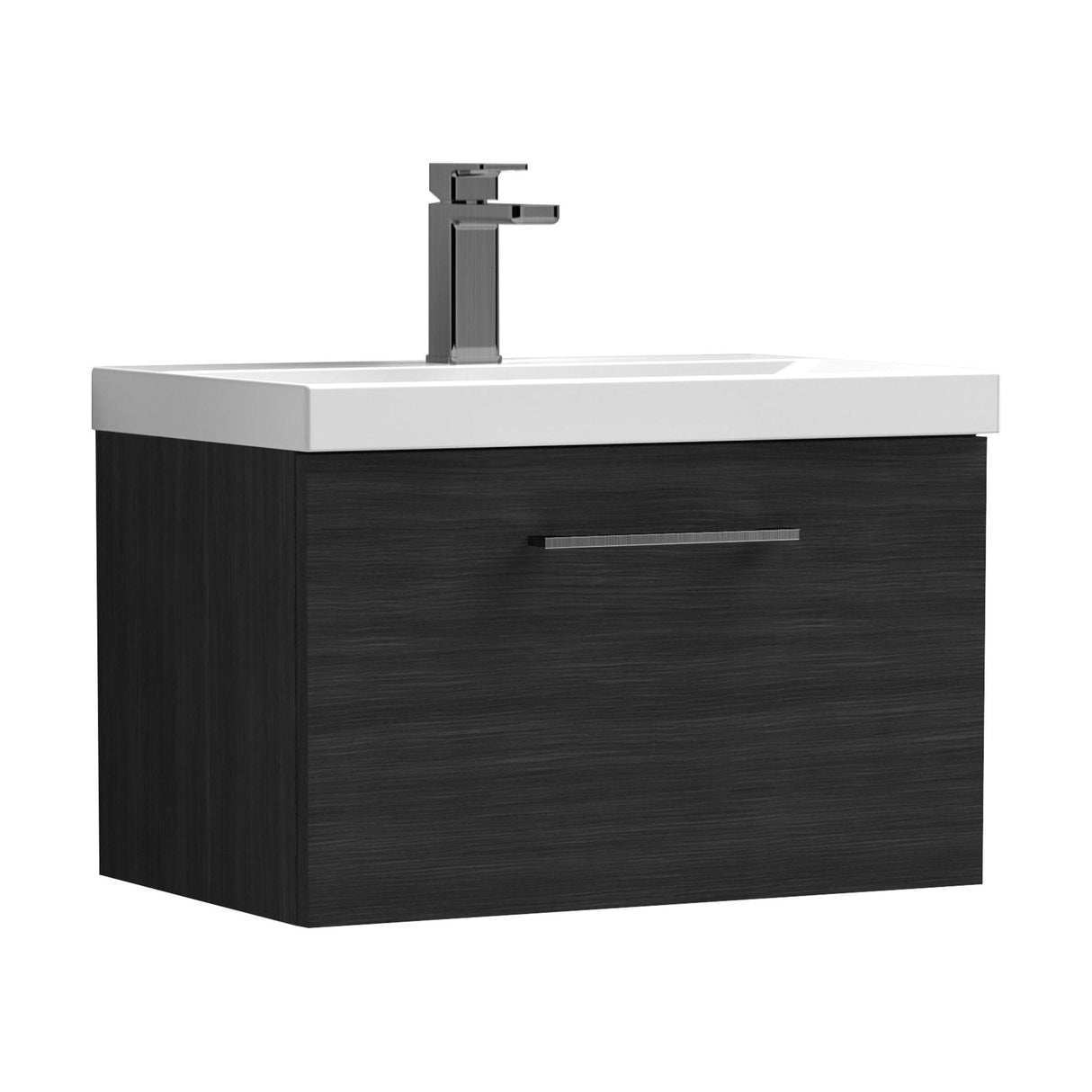 [BFLE622AH716] Bramshall Wall Hung 1 Drawer Vanity Unit with Mid-Edge Ceramic Basin - Choice of Colour, Handle Finish and Size - Cutout