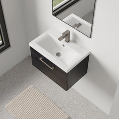 [BFLE622AH716] Bramshall Wall Hung 1 Drawer Vanity Unit with Mid-Edge Ceramic Basin 600mm - Lifestyle 2