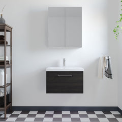 [BFLE622A] Bramshall Wall Hung 1 Drawer Vanity Unit with Mid-Edge Ceramic Basin - Choice of Colour, Handle Finish and Size - Lifestyle 1
