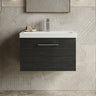 [BFLE622A] Bramshall Wall Hung 1 Drawer Vanity Unit with Mid-Edge Ceramic Basin - Choice of Colour, Handle Finish and Size - Silo