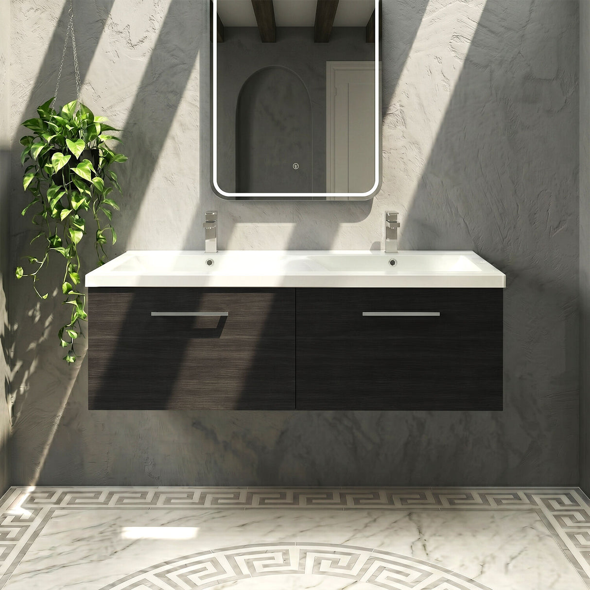 [BFLE622F2] Bramshall Wall Hung 2 Drawer Vanity Basin Unit - 1200mm - Choice of Colour and Basin Type - Silo