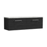 [BFLE622LBG2] Bramshall Wall Hung 2 Drawer Vanity Unit with Bellato Grey Laminate Worktop, 1200mm, Choice of Colour - Cutout