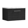 [BFLE622LCM] Bramshall Contemporary 1 Drawer Wall Hung Vanity Unit with Carrera Marble Laminate Worktop, Choice of Size and Colour - Cutout