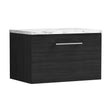 [BFLE622LCM] Balterley Level 600mm Wall Hung 1 Drawer Vanity Unit with Laminate Worktop for Modern Bathroom Storage - Charcoal Black - Cutout