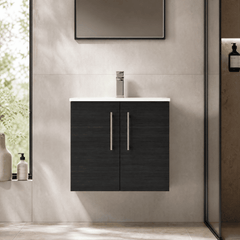 [BFLE623B] Bramshall Contemporary 2 Door Wall Hung Vanity Basin Unit, Choice of Size, Colour and Basin - Studio Shot