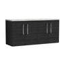 [BFLE623LBG2] Bramshall Wall Hung 4 Door Vanity Unit with Bellato Grey Laminate Worktop, 1200mm, Choice of Colour - Cutout