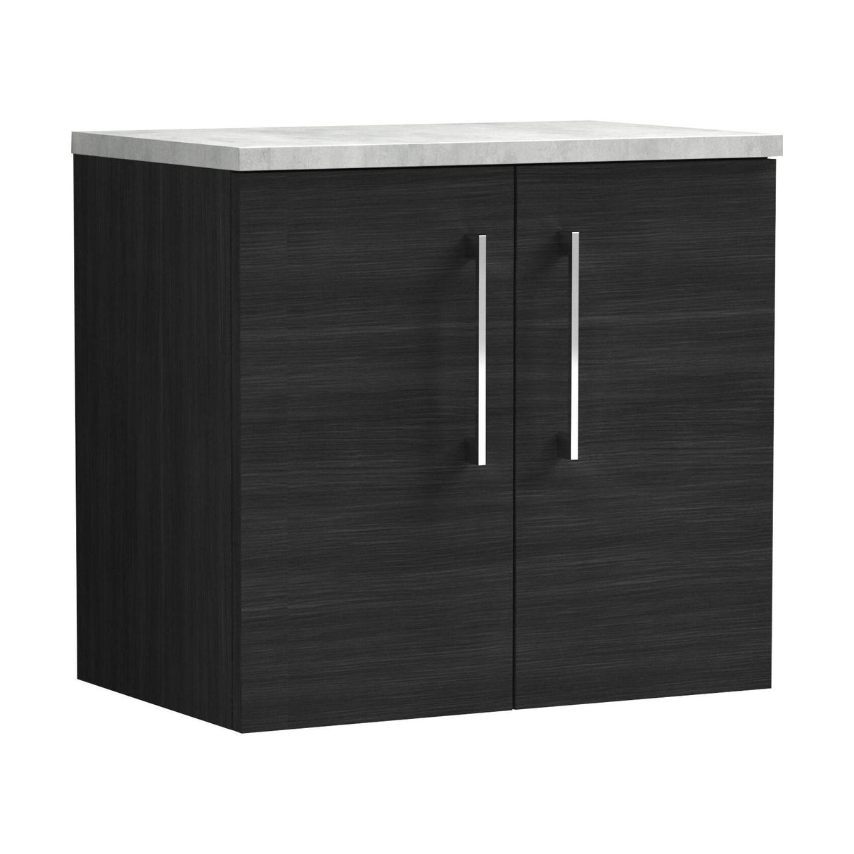 [BFLE623LBG] Bramshall Wall Hung 2 Door Vanity Unit with Bellato Grey Laminate Worktop, 600mm, Choice of Colour - Cutout