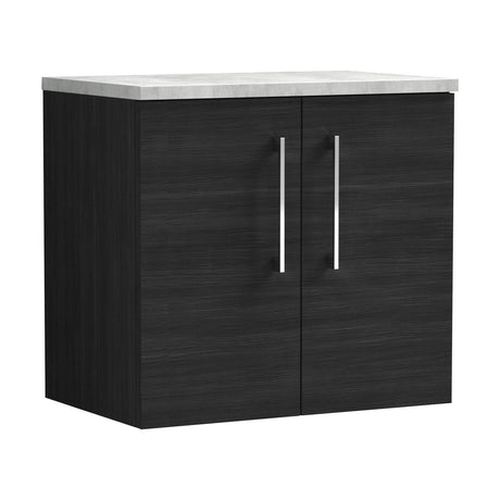 [BFLE623LBG] Bramshall Wall Hung 2 Door Vanity Unit with Bellato Grey Laminate Worktop, 600mm, Choice of Colour - Cutout