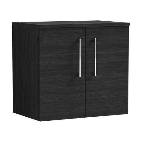 [BFLE623W] Bramshall Contemporary 2 Door Wall Hung Vanity Unit with Worktop, 600mm, Choice of Colour - Cutout
