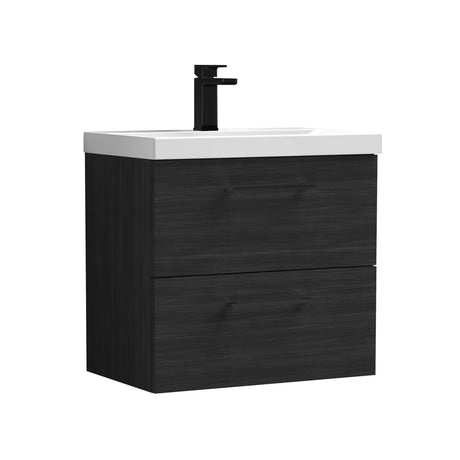 Bramshall Wall Hung 2 Drawer Vanity Unit with Mid-Edge Ceramic Basin - Choice of Colour, Handle Finish and Size
