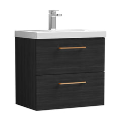 [BFLE624AH019] Bramshall Wall Hung 2 Drawer Vanity Unit with Mid-Edge Ceramic Basin - Choice of Colour, Handle Finish and Size - Cutout