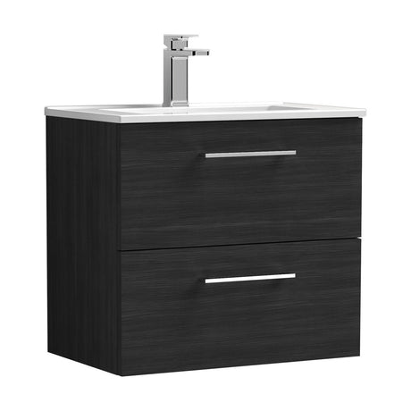 [BFLE624B] Bramshall Contemporary 2 Soft Close Drawer Wall Hung Vanity Unit, Choice of Size/Basin Type/Colour - Cutout